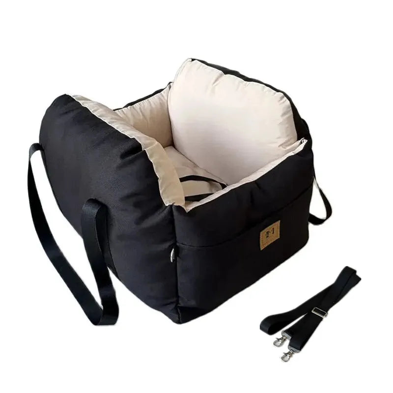 Portable Dog Car Seat Bed Booster Washable Home Cat Nest with Storage Pockets Soft Nest for Small Dogs and Cats Puppy Carrie